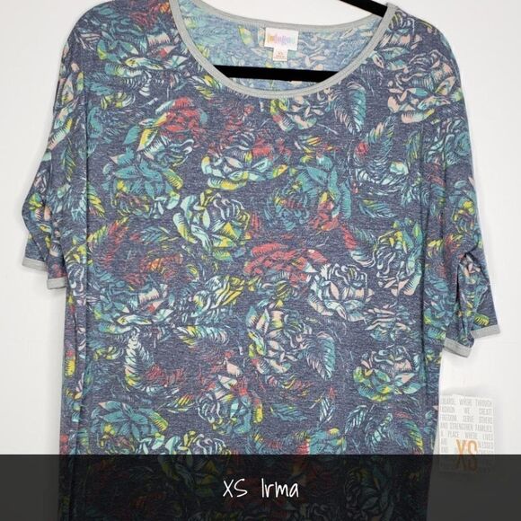 LuLaRoe Irma Tunic Extra Small XS Floral Roses NEW - Picture 1 of 1